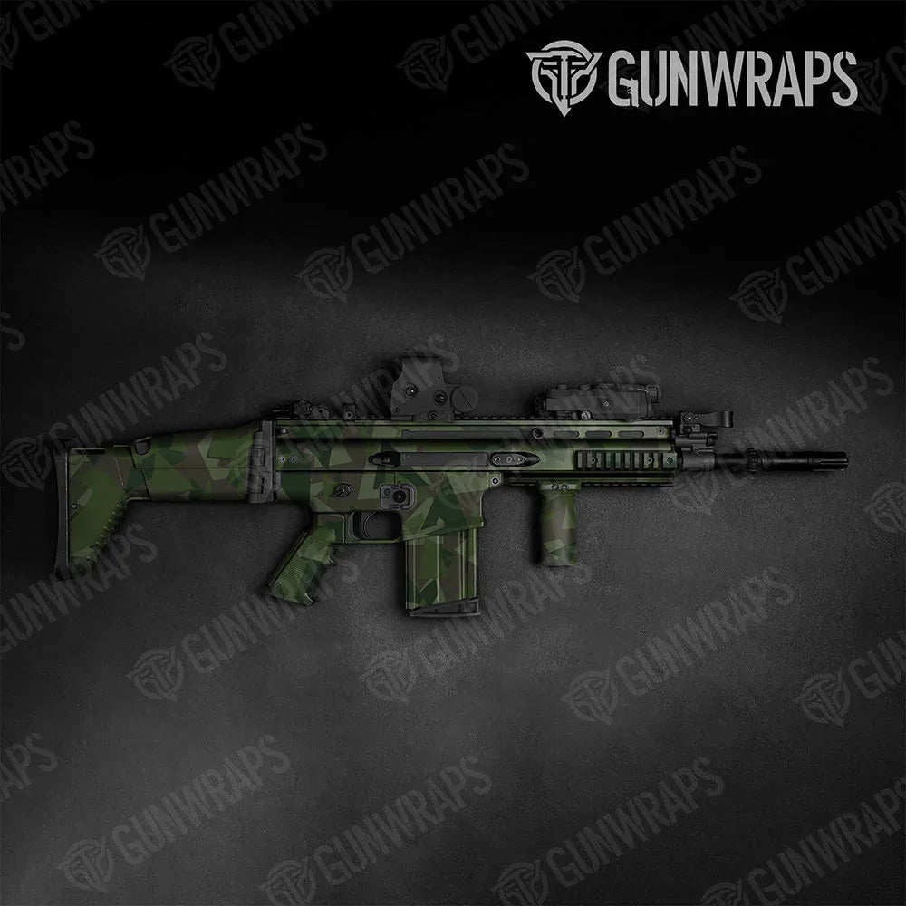 Shattered Army Dark Green Tactical Gun Skin Vinyl Wraps