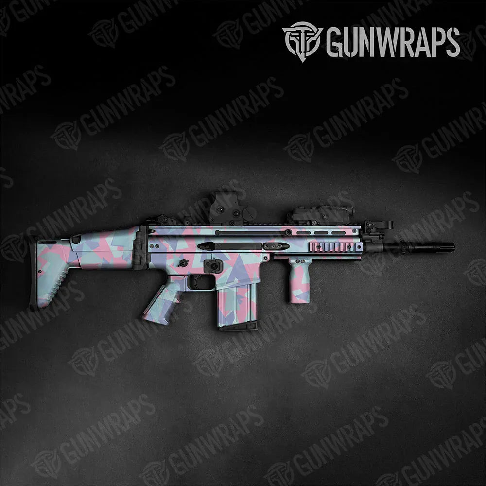 Shattered Cotton Candy Tactical Gun Skin Vinyl Wraps
