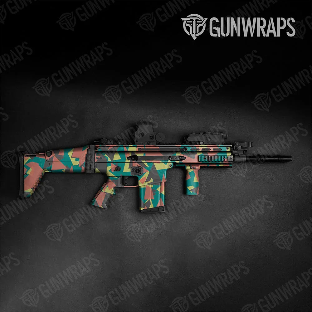 Shattered Fiesta Tactical Gun Skin Vinyl Wraps