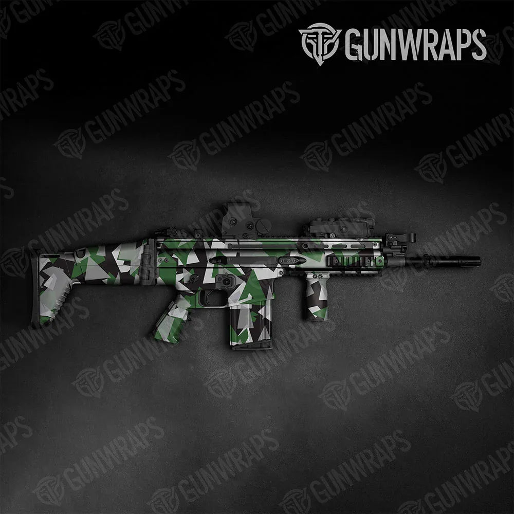 Shattered Green Tiger Tactical Gun Skin Vinyl Wraps