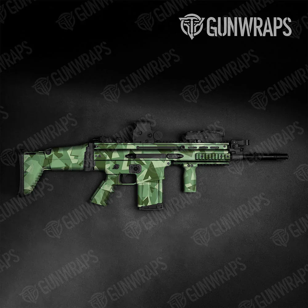 Shattered Pistachio Tactical Gun Skin Vinyl Wraps