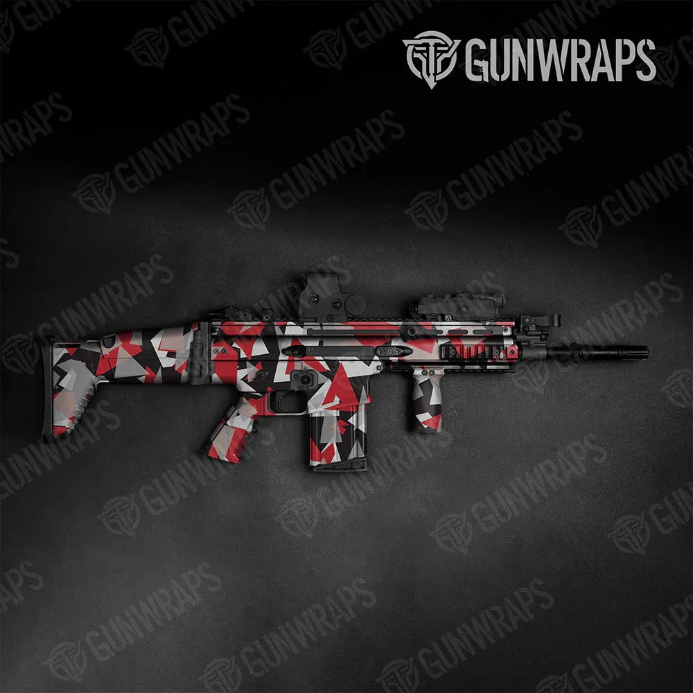 Shattered Red Tiger Tactical Gun Skin Vinyl Wraps