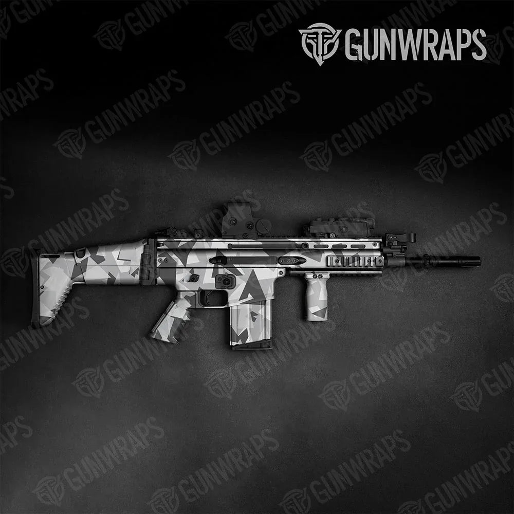 Shattered Snow Tactical Gun Skin Vinyl Wraps