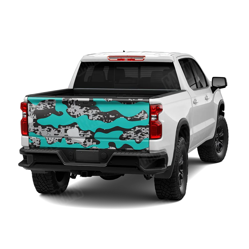 Compound Tiffany Blue Tiger Tailgate Wraps