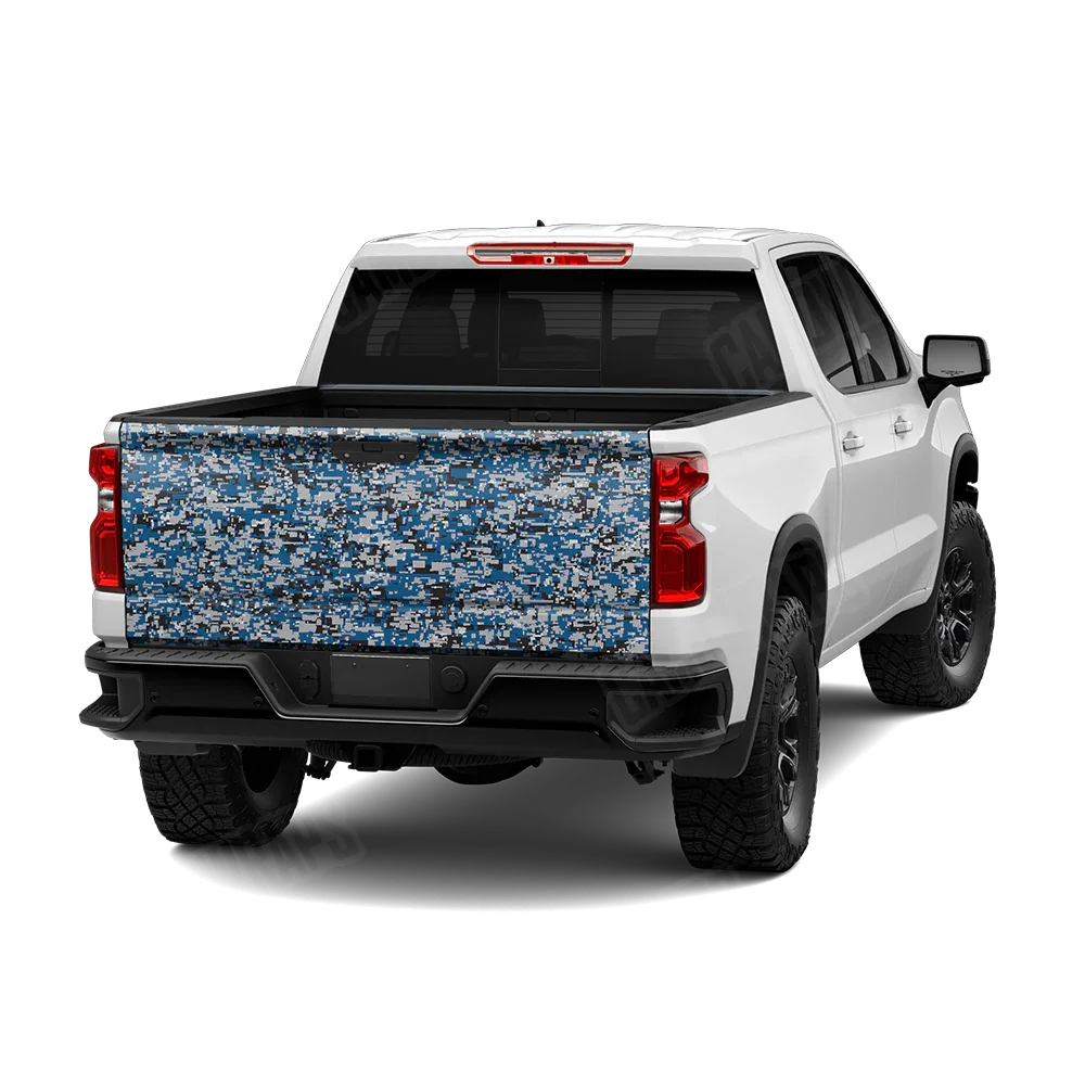 Digital Blue Tiger Tailgate Wraps