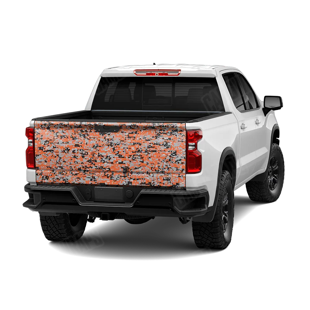Digital Orange Tiger Tailgate Wraps