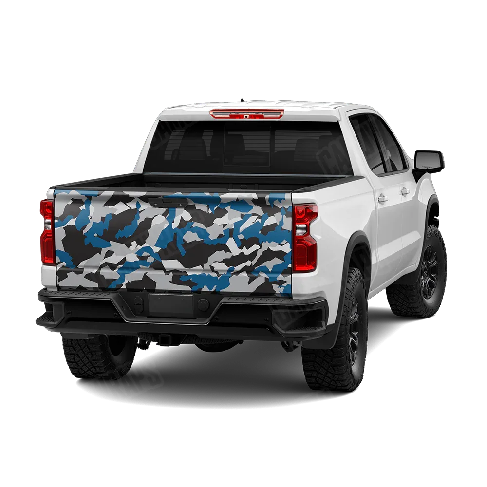 Erratic Blue Tiger Tailgate Wraps