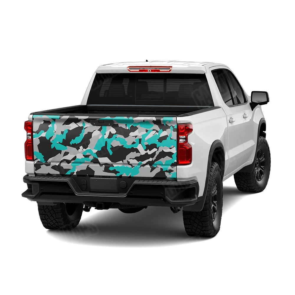 Erratic Tiffany Blue Tiger Tailgate Wraps