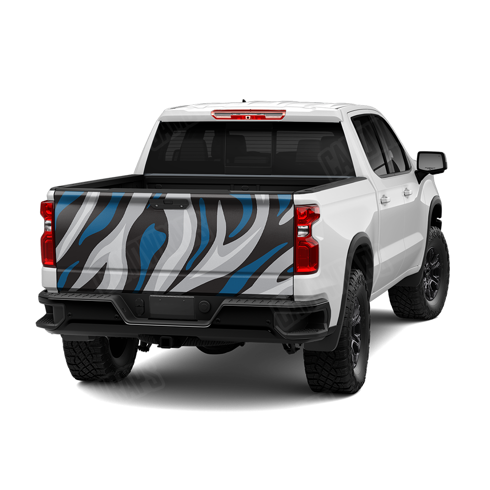 Fun Stripe Blue Tiger Tailgate Wraps