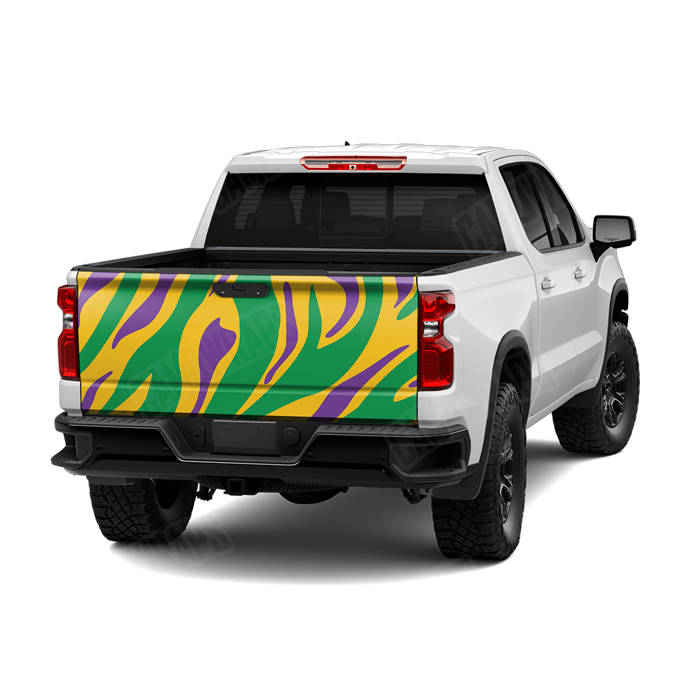 Fun Stripe Mardi Gras Tailgate Wraps