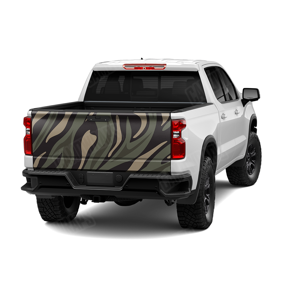 Fun Stripe Militant Green Tailgate Wraps