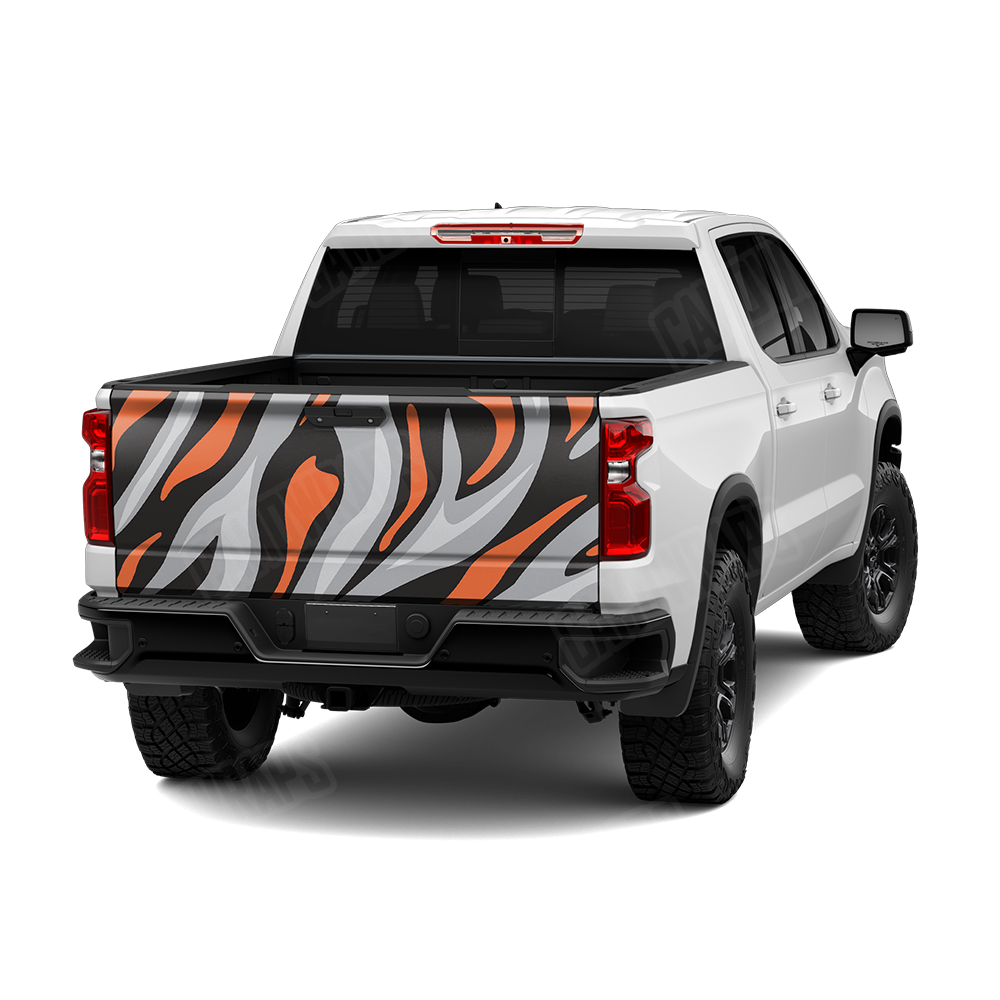 Fun Stripe Orange Tiger Tailgate Wraps