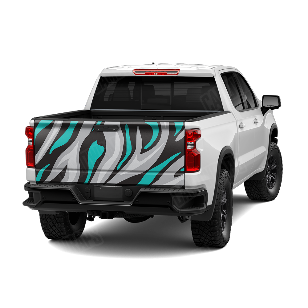 Fun Stripe Tiffany Blue Tiger Tailgate Wraps