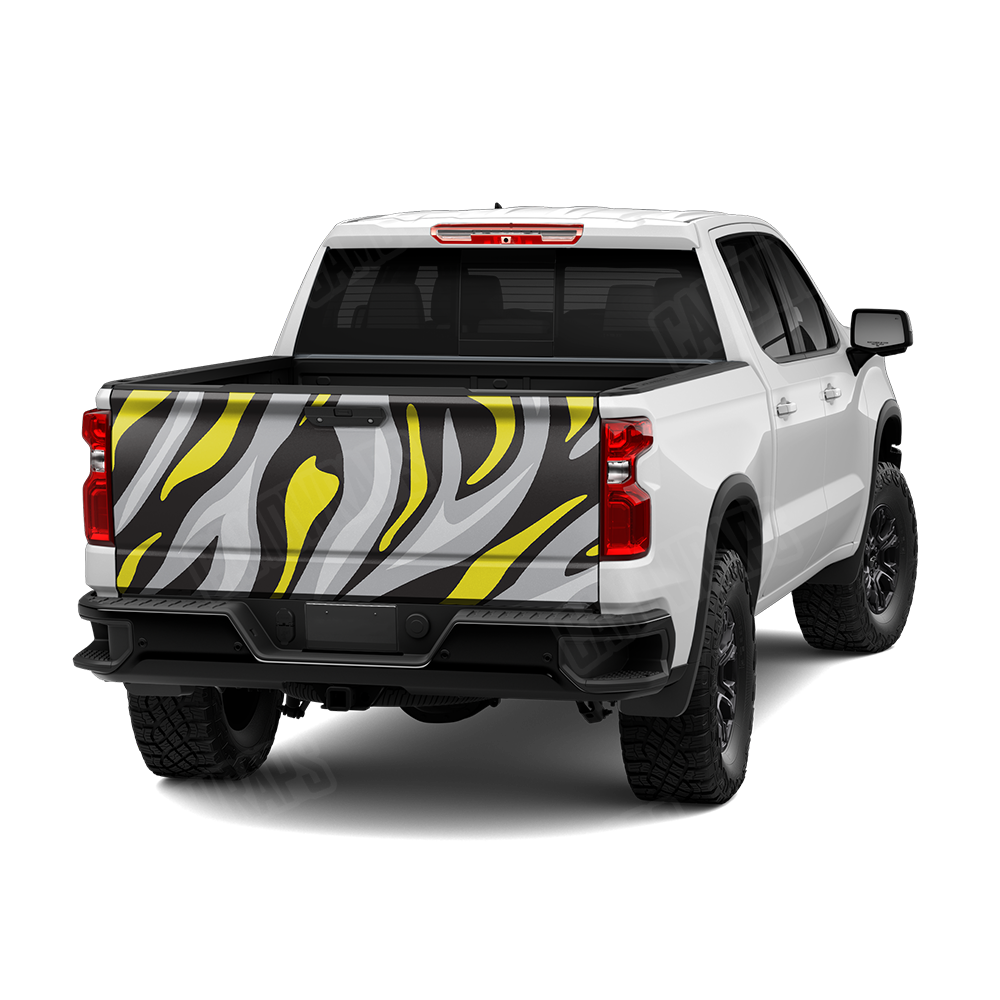 Fun Stripe Yellow Tiger Tailgate Wraps