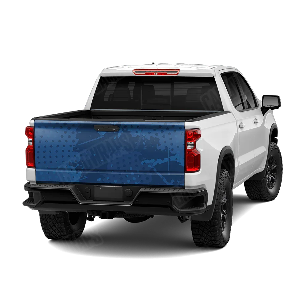 Halftone Splatter Elite Blue Tailgate Wraps