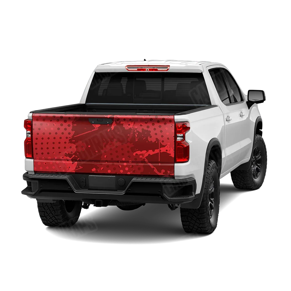 Halftone Splatter Elite Red Tailgate Wraps
