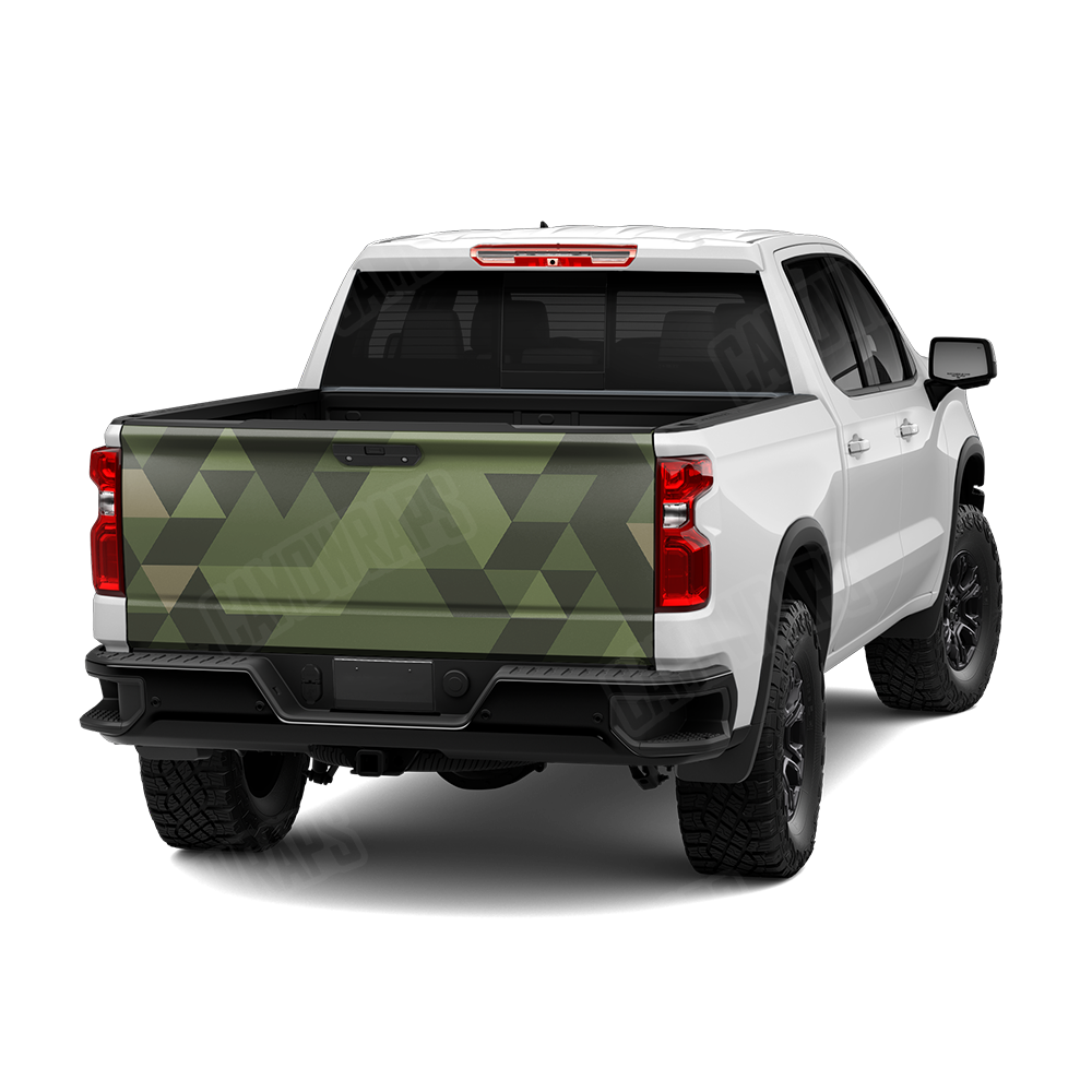 Triangle Army Green Tailgate Wraps