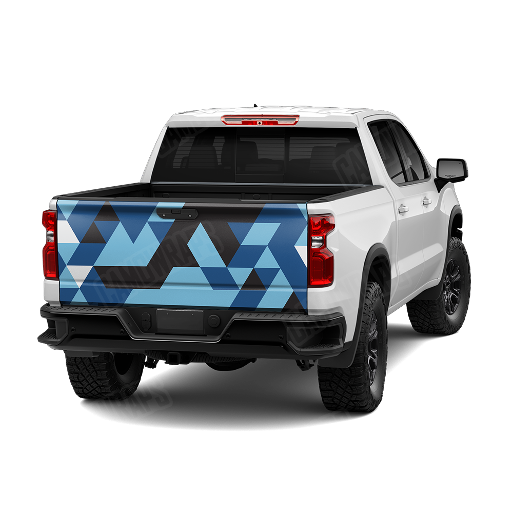 Triangle Baby Blue Tailgate Wraps