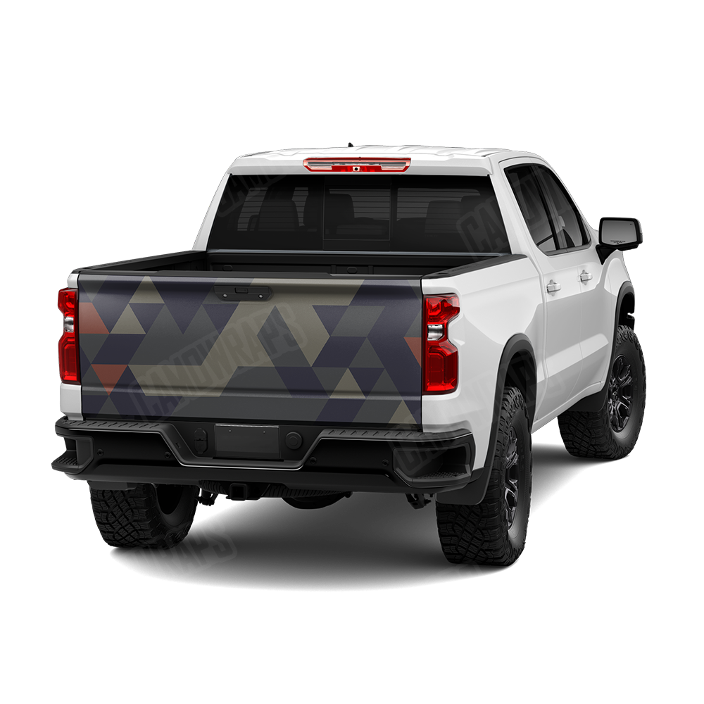 Triangle Blue Copper Tailgate Wraps