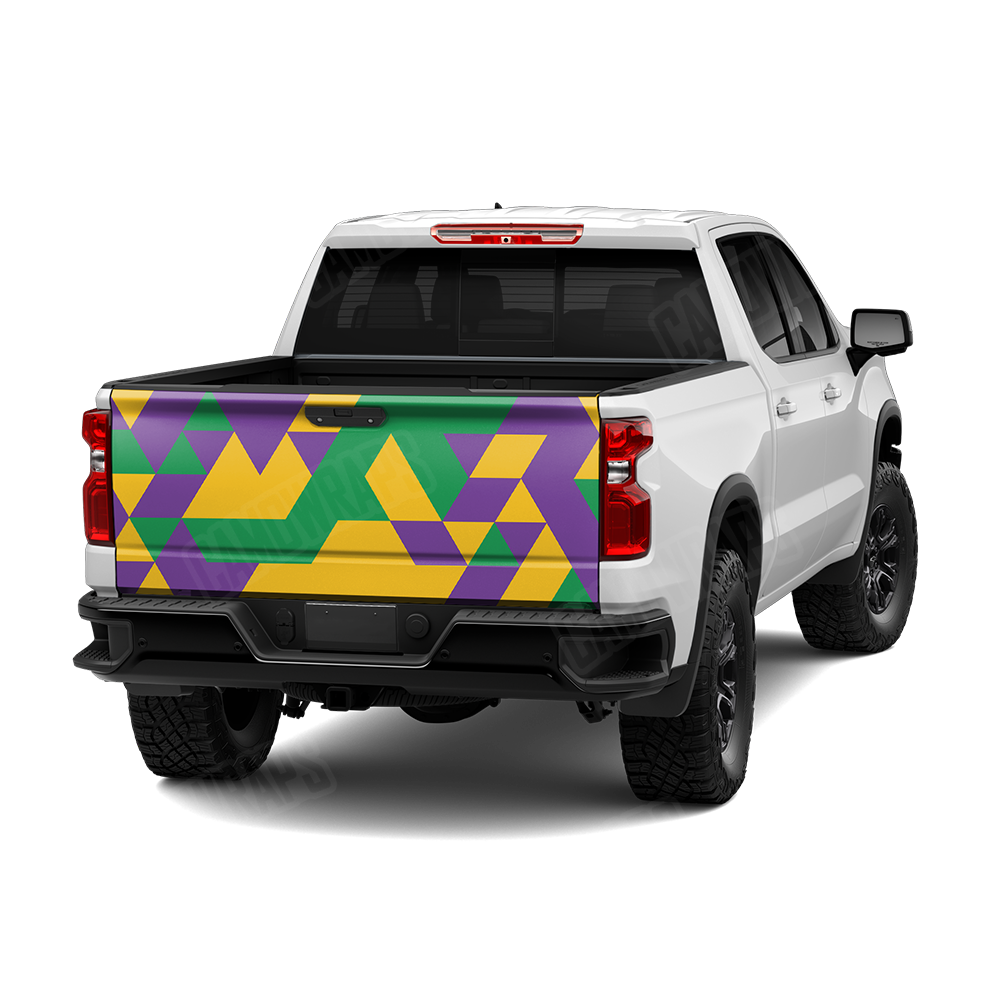 Triangle Mardi Gras Tailgate Wraps