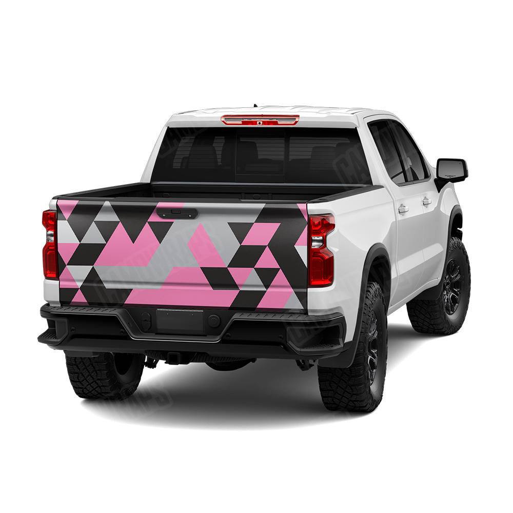 Triangle Pink Tiger Tailgate Wraps