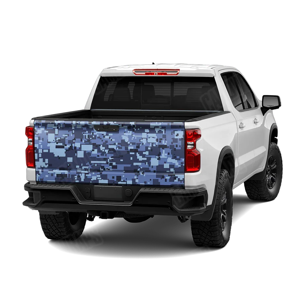 Digital Blue Urban Night Tailgate Wraps
