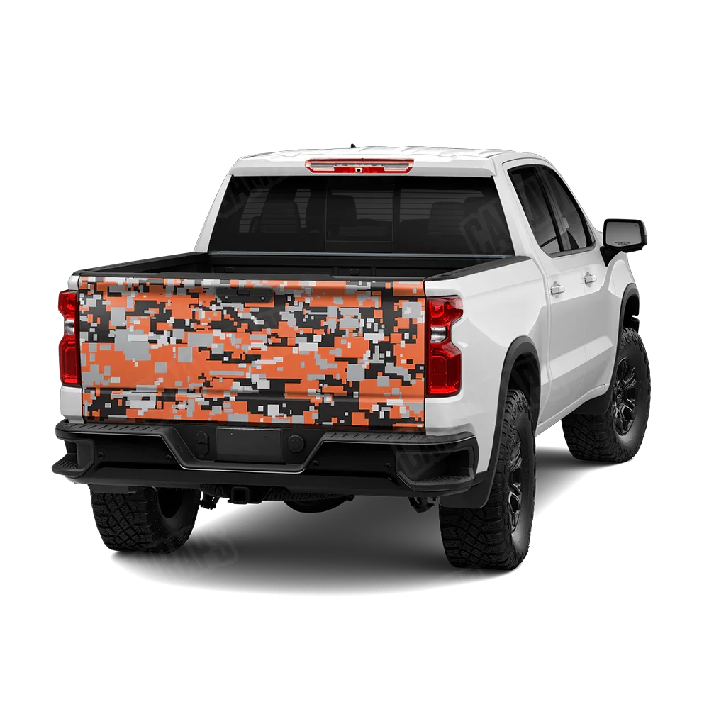 Digital Orange Tiger Tailgate Wraps