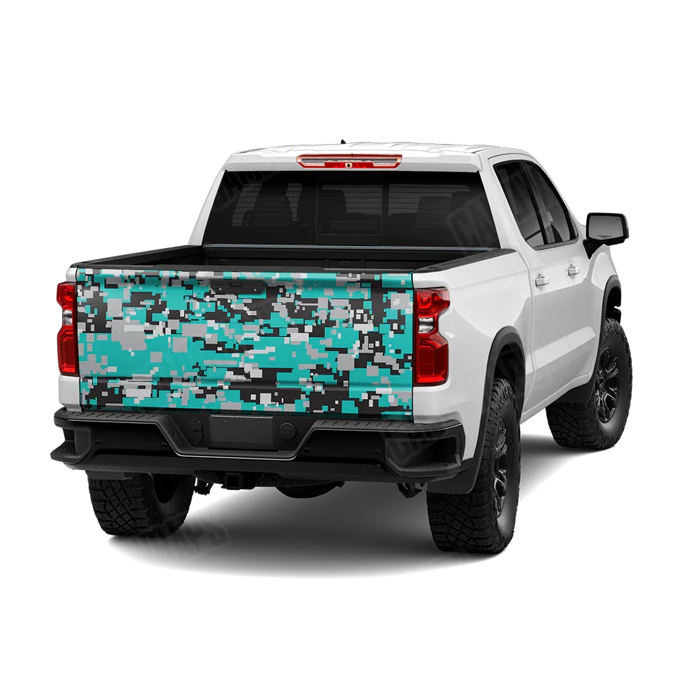 Digital Tiffany Blue Tiger Tailgate Wraps