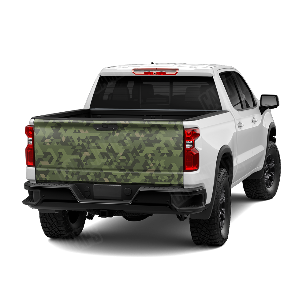 Triangle Army Green Tailgate Wraps