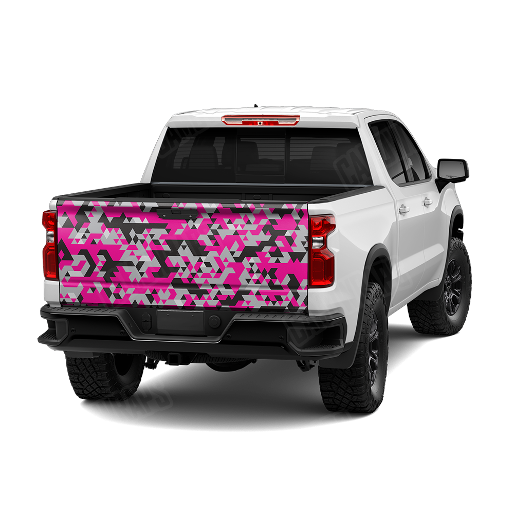 Triangle Magenta Tiger Tailgate Wraps