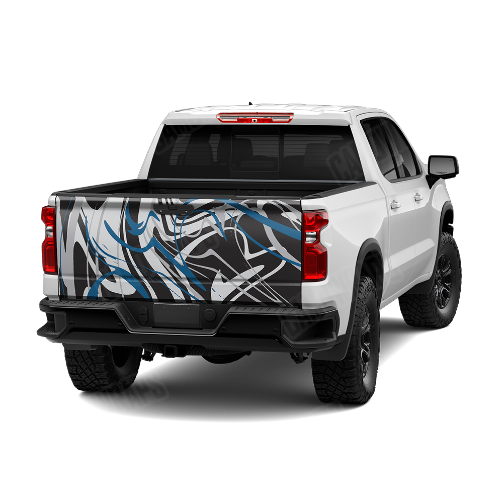 Liquid Smoke Blue Tiger Tailgate Wraps