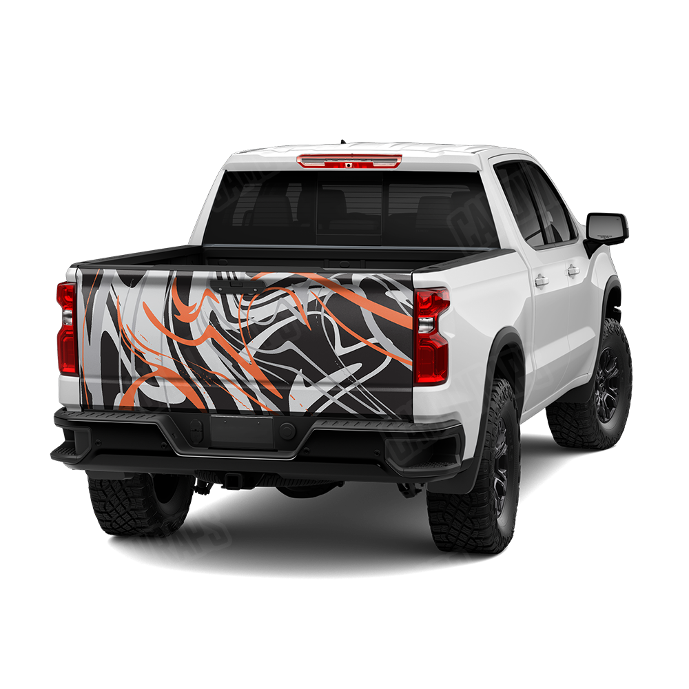 Liquid Smoke Orange Tiger Tailgate Wraps