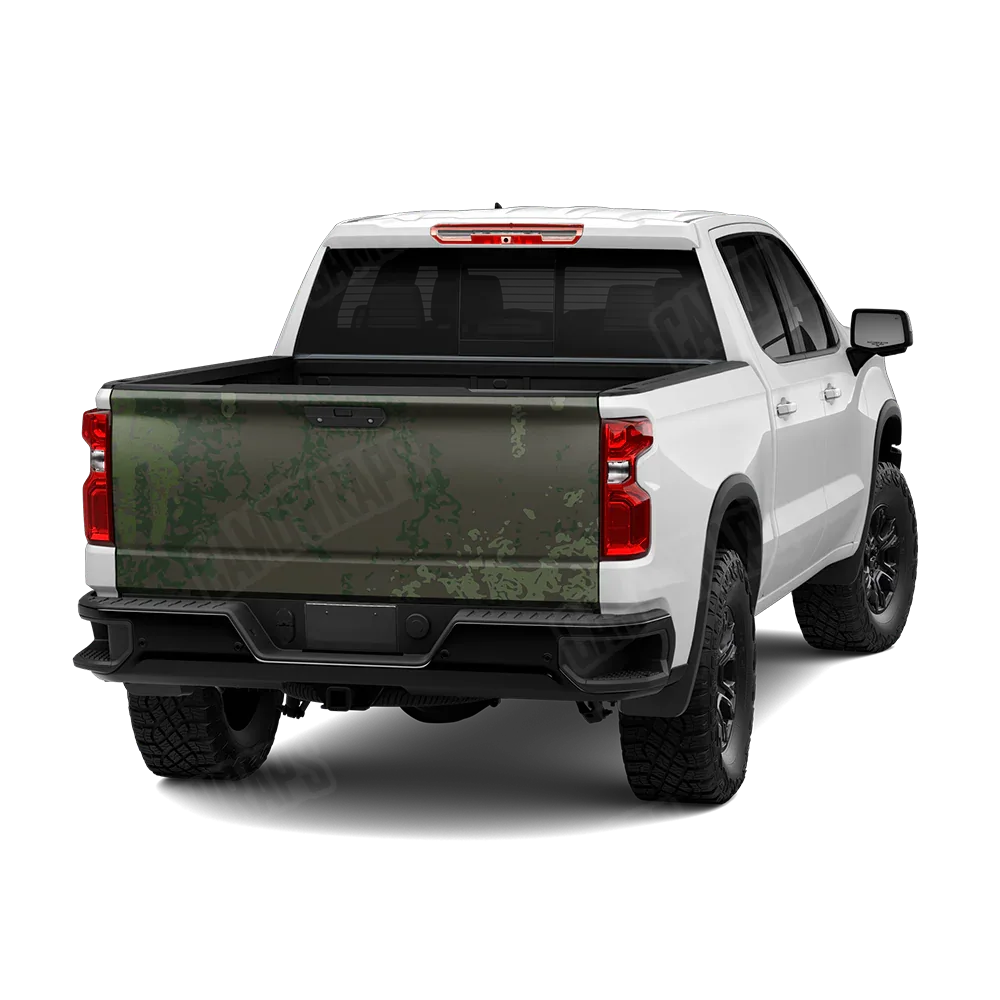 Pasted Army Dark Green Tailgate Wraps