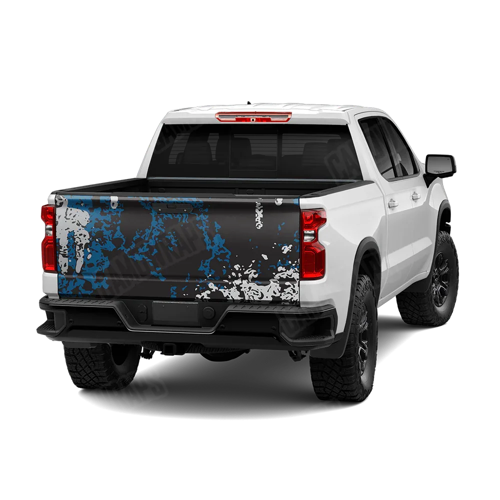Pasted Blue Tiger Tailgate Wraps