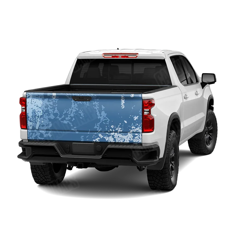 Pasted Cool Blue Tailgate Wraps