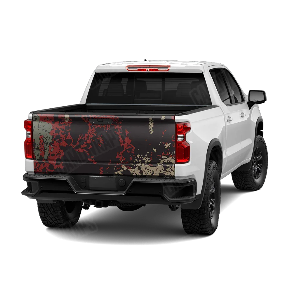 Pasted Militant Red Tailgate Wraps