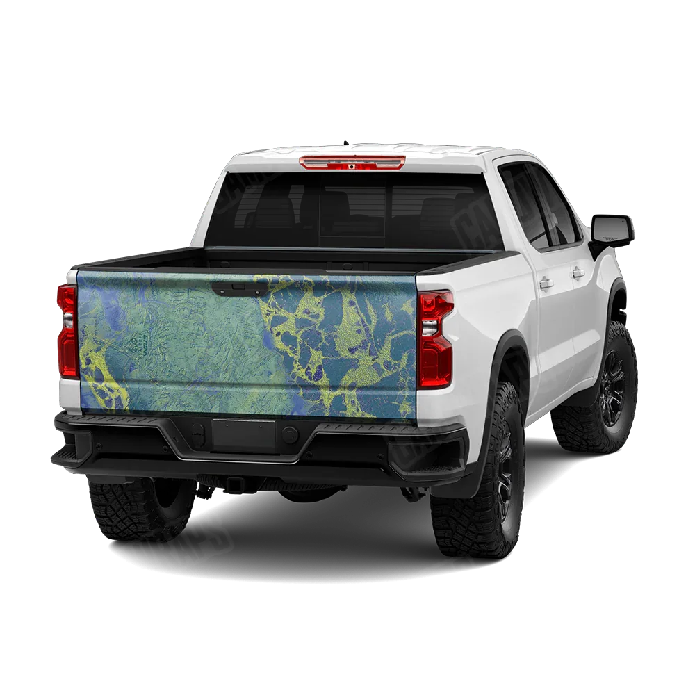 Realtree WAV3 Blue Yellow Tailgate Wraps