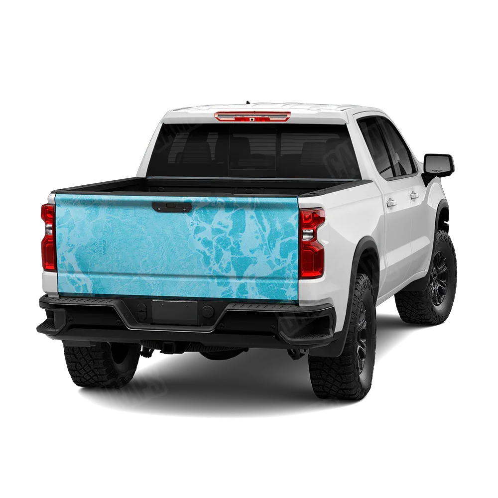 Realtree WAV3 Light Blue Tailgate Wraps