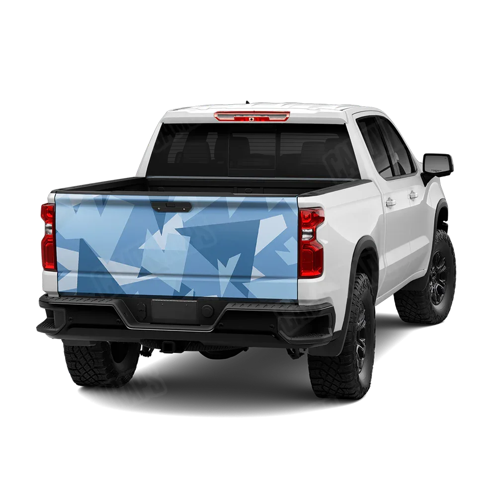 Shattered Cool Blue Tailgate Wraps