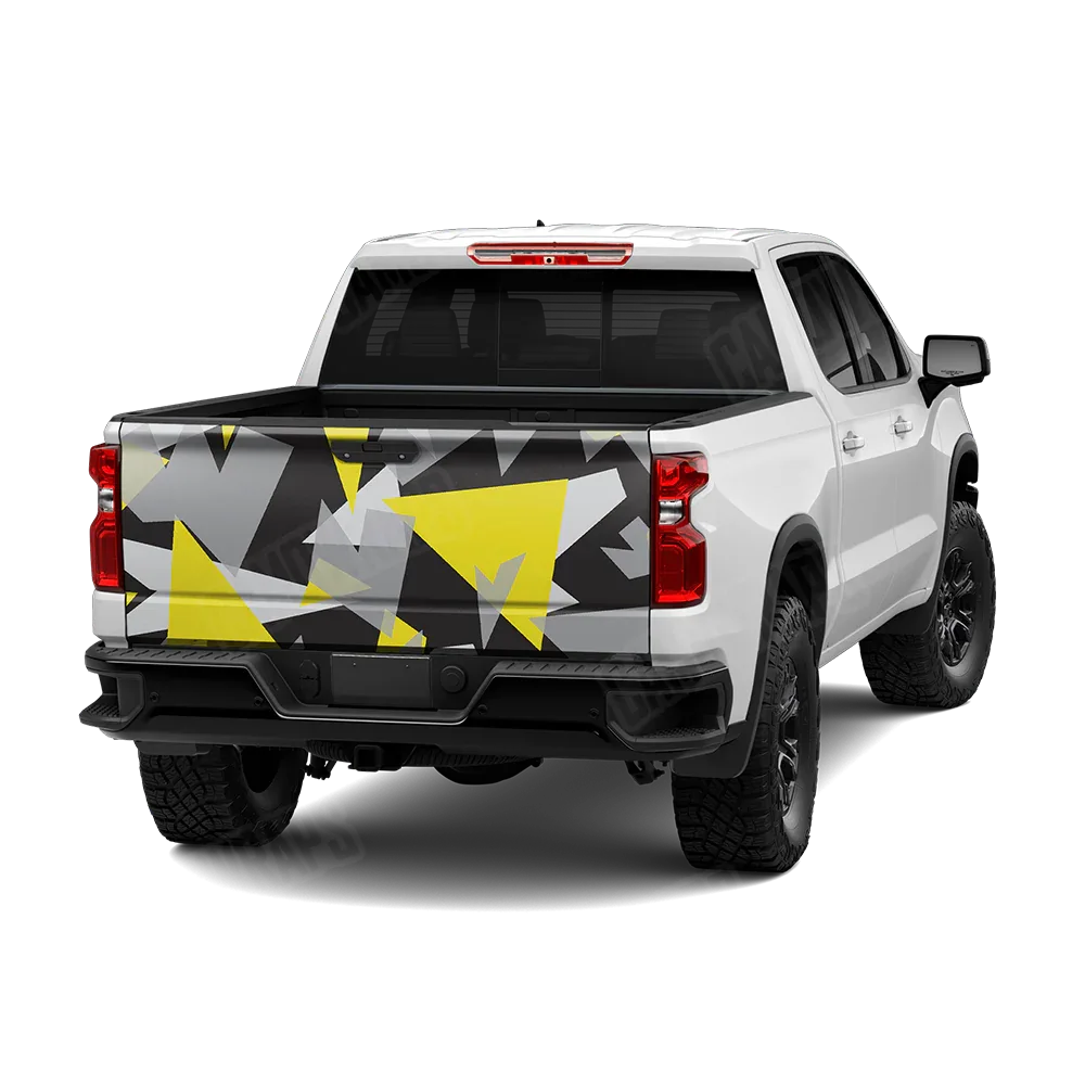 Shattered Yellow Tiger Tailgate Wraps