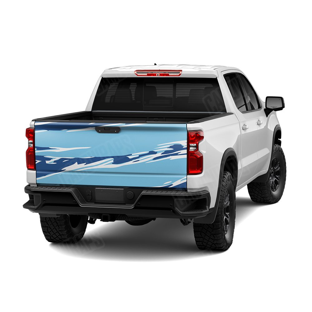 Shredded Baby Blue Tailgate Wraps
