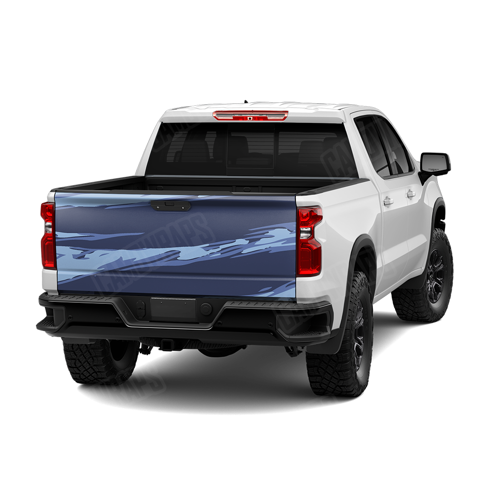 Shredded Blue Urban Night Tailgate Wraps