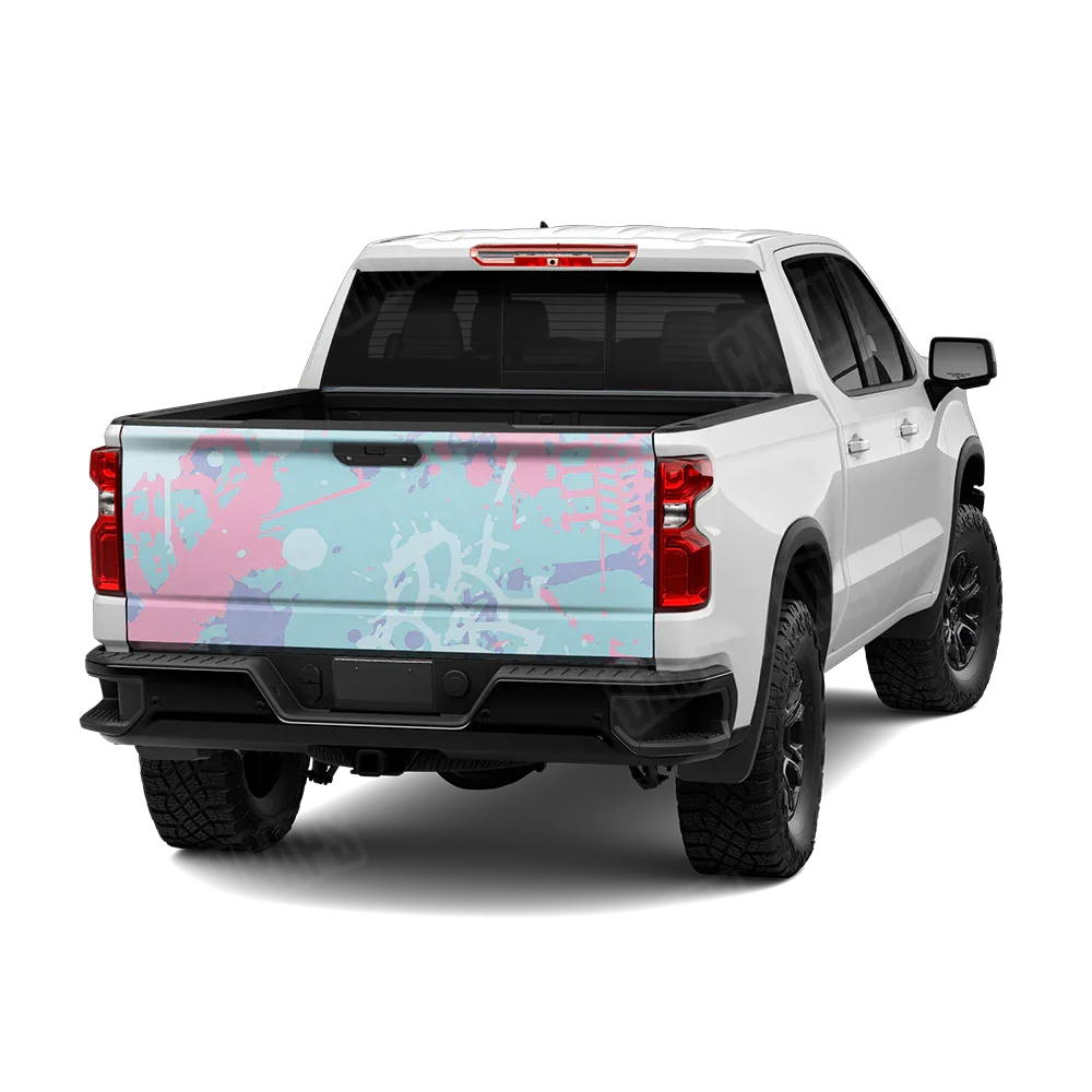 Tire Splatter Cotton Candy Tailgate Wraps