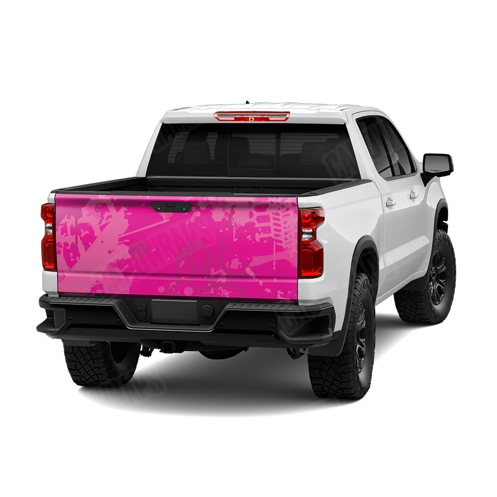 Tire Splatter Elite Magenta Tailgate Wraps