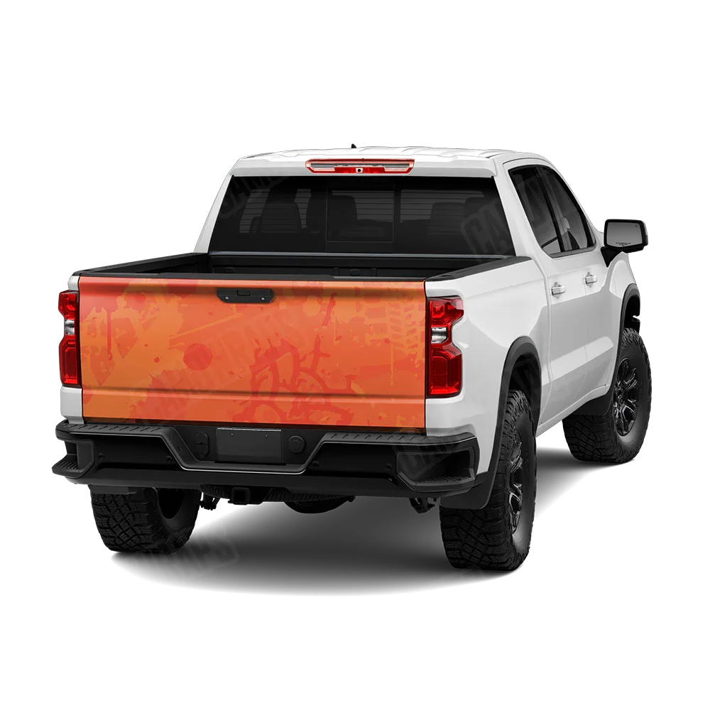 Tire Splatter Elite Orange Tailgate Wraps
