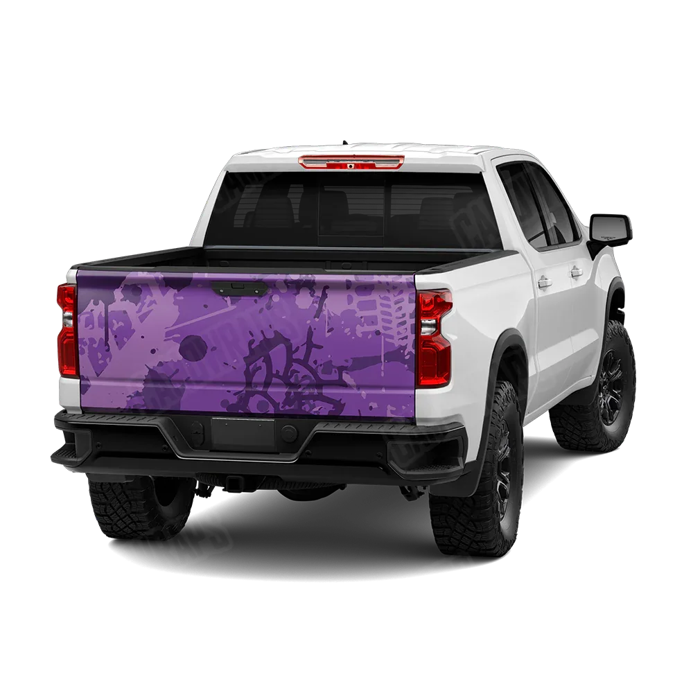 Tire Splatter Elite Purple Tailgate Wraps
