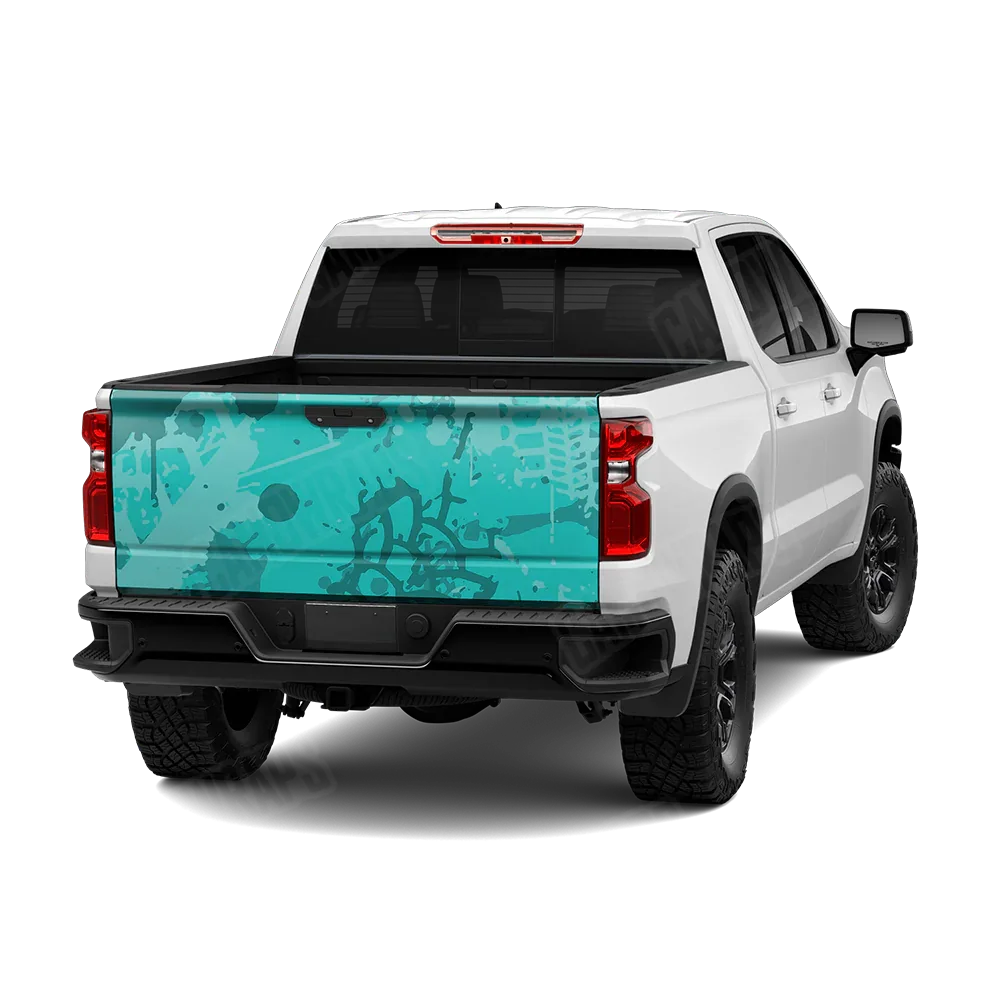 Tire Splatter Elite Tiffany Blue Tailgate Wraps