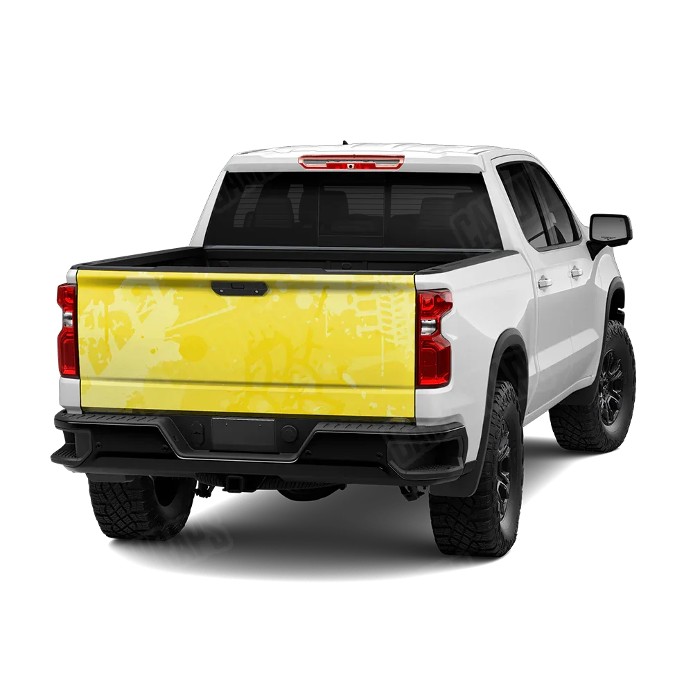 Tire Splatter Elite Yellow Tailgate Wraps