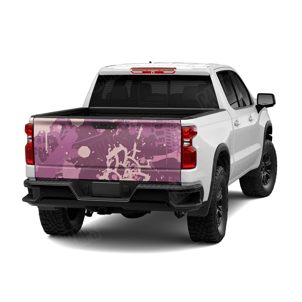 Tire Splatter Floral Tailgate Wraps