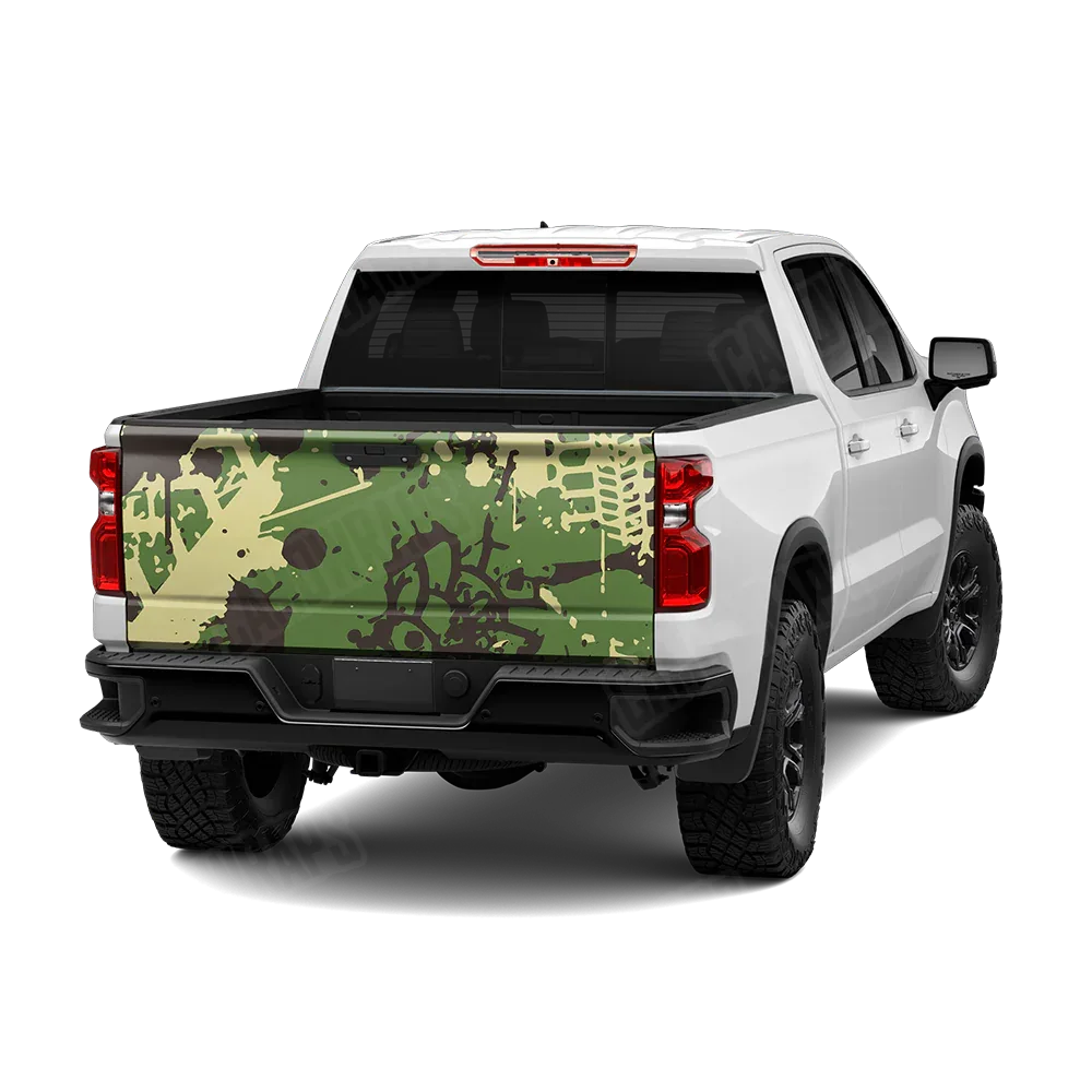 Tire Splatter Jungle Tailgate Wraps